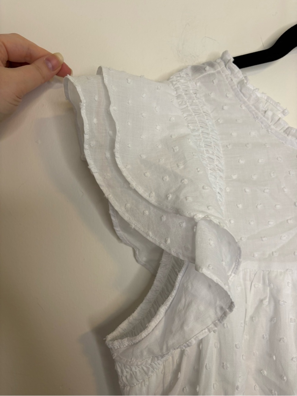 Who What Wear 100% Cotton White Swiss Dot Babydoll Cottagecore Dress Size Large - Picture 5 of 9